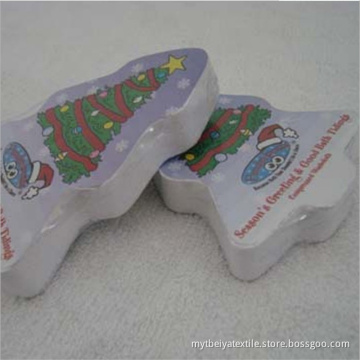 Comfortable 100% Cotton Compressed Towels Magic Towels Christmas Tree
